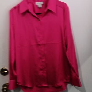 Rachel Zoe Vibrant Pink Button Down Shirt